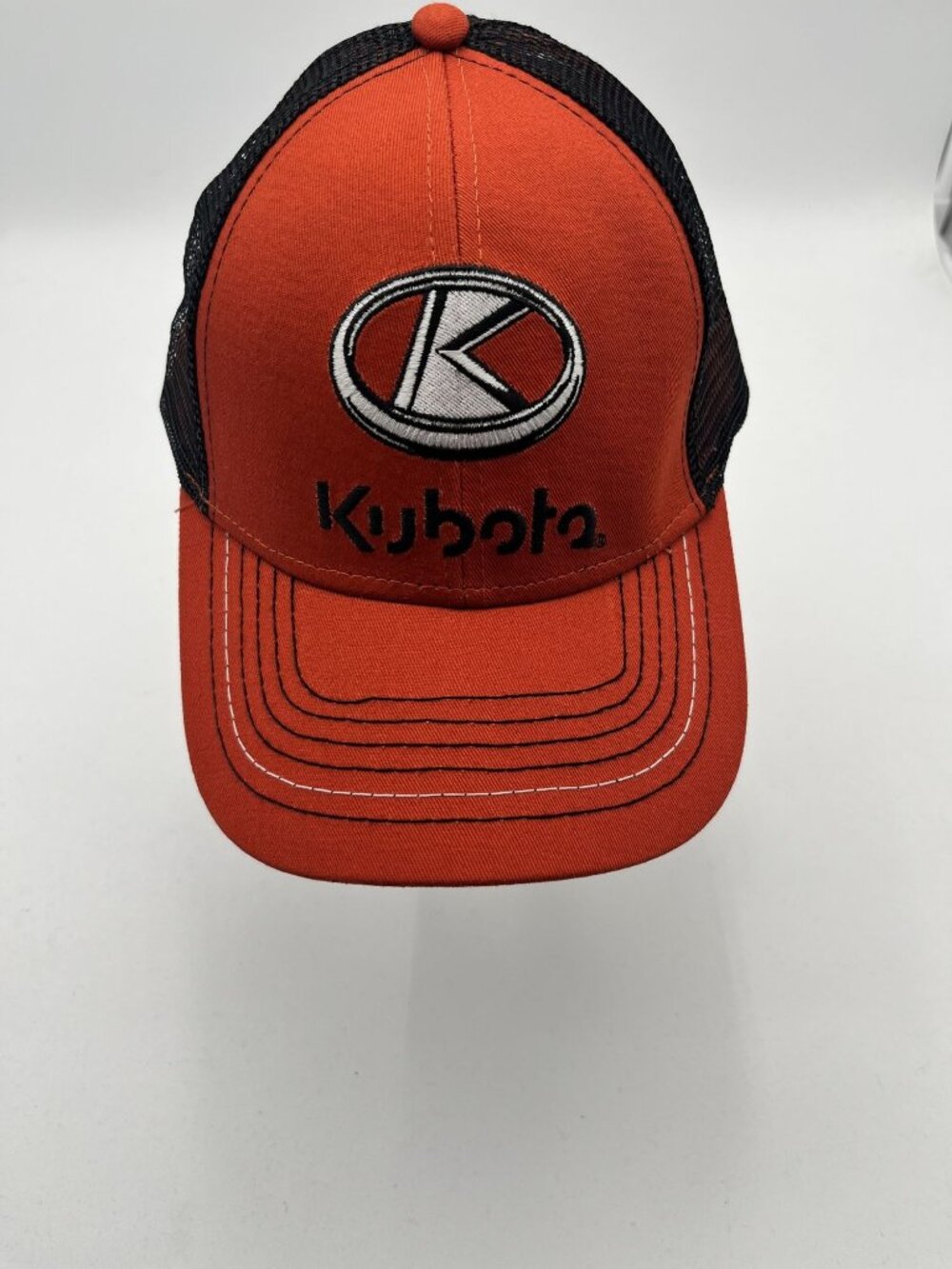 Kubota Trucker Hat Orange Black Mesh Adjustable Snapback Cap OSFA